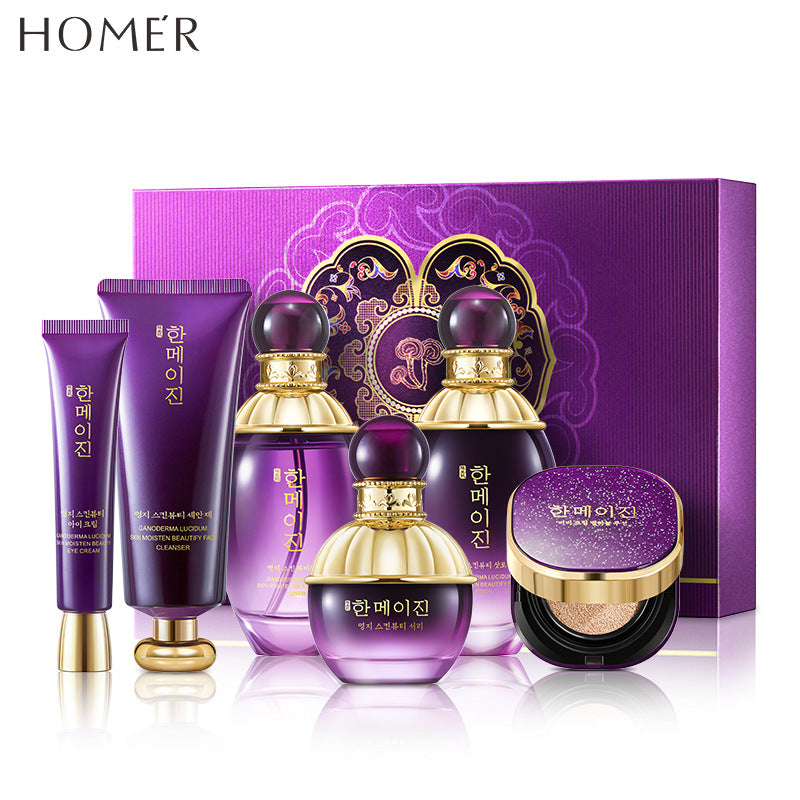 Han Meiji Ganoderma Lucidum Soft Moisturizing Moisturizing Skin Care Products Set Firming Brightening Skin Cream Full Set Of Cosmetics Wholesale